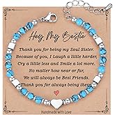 TONY & SANDY Valentines Day Gifts for Her Friends, Bestie Gifts for Women, Best Friend Friendship Gifts for Woman, Dainty Beaded Bracelets for Best Friend Bestie Soul Sister BFF