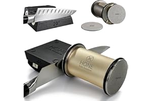 𝗛𝗢𝗡𝗘 𝗞𝗻𝗶𝗳𝗲 𝗦𝗵𝗮𝗿𝗽𝗲𝗻𝗲𝗿 Engineered in Canada, Kitchen Rolling Knife Sharpener with Ball Bearings, Detachable D