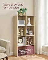 VASAGLE 8 Compartment Bookcase Shelf LBC24NL Wood Color Open Storage view 3