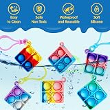 JOYIN 30 Pcs Square Pop Fidget Keychains 3.8 cm silicone stress relief view 3