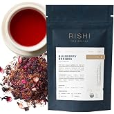 Rishi Tea Blueberry Rooibos Organic Herbal Loose Leaf Tea, No Caffeine, 4oz | Botanical Herbal Tea Blend, Sweet and Tangy with Antioxidants, Enjoy Hot or Iced, Sustainable, 11+ Servings