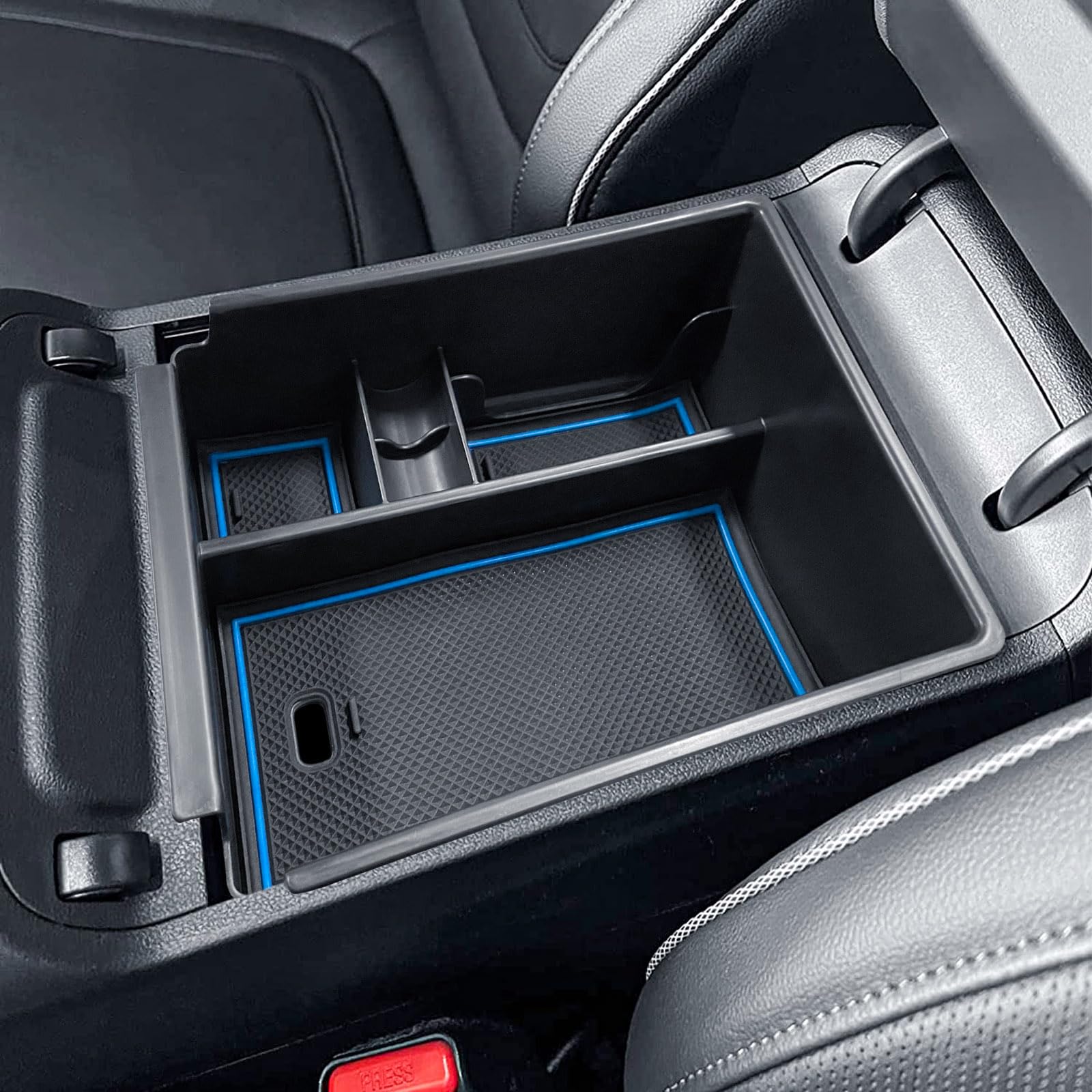 Photo 1 of TACORBO Center Console Organizer Compatible with Hyundai 2022-2024 Tucson Plug-in Hybrid/Hybrid all Trims and Tucson Gas Limited and Santa Cruz 2022 2023-2025 Accessories, Armrest Insert Tray, Blue