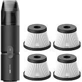 HOTO Handheld Vacuum Cleaner Cordless, Desk Vacuum Cleaner Compressed Electric15000Pa Suction Bundle with 4 Pcs Filte Replacement