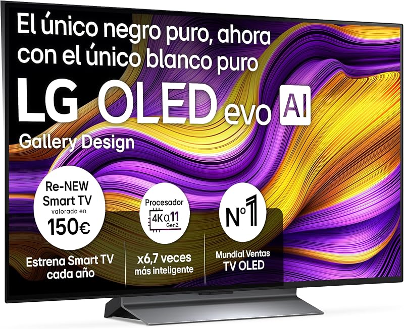 OLED48G56LS - TV 48", OLED EVO 4K, Smart TV IA G5, WebOS 25, Super Upscaling, Dolby Vision y Dolby Atmos, AMD FreeSync, Alexa/Google Assistant, Negro