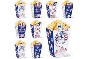 CAOEKEGO 24Pcs 4th of July Party Popcorn Boxes Patriotic Party Candy Cookie Popcorn Container for Independence Day Theme Party Decorations