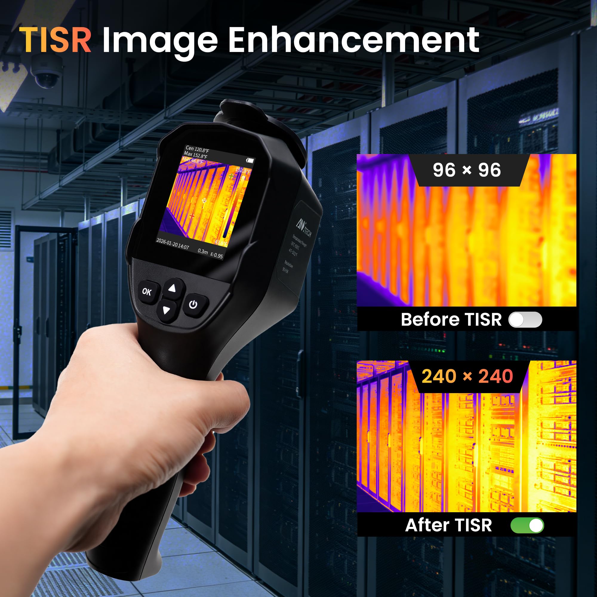 ANXTECH 240x240 Thermal Camera 25Hz Handheld for Leak Detect...