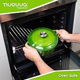 Nuovva Enamelled Cast Iron Dutch Oven Pot 2.1 Qt Green with Lid 20cm view 3