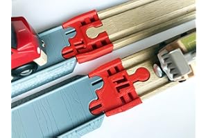 TrainLab Learning Curve Thomas & Friends to Wooden Railway Train Track Adapters (Red)