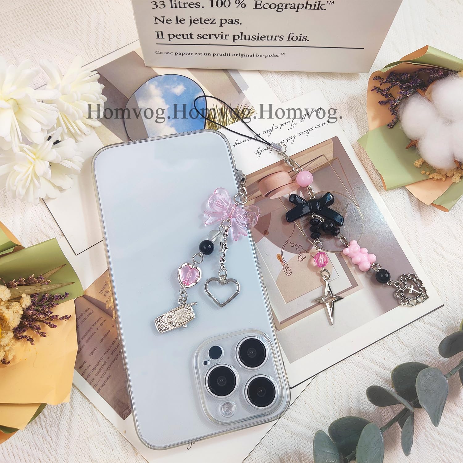 1-4PCS Cute Phone Charms Aesthetic Y2K Cell Phone Charms Strap Strawberry Butterfly Star PhoneCharm Y2K Accessories for Bag Keychain Airpods Camera Pendants Decor