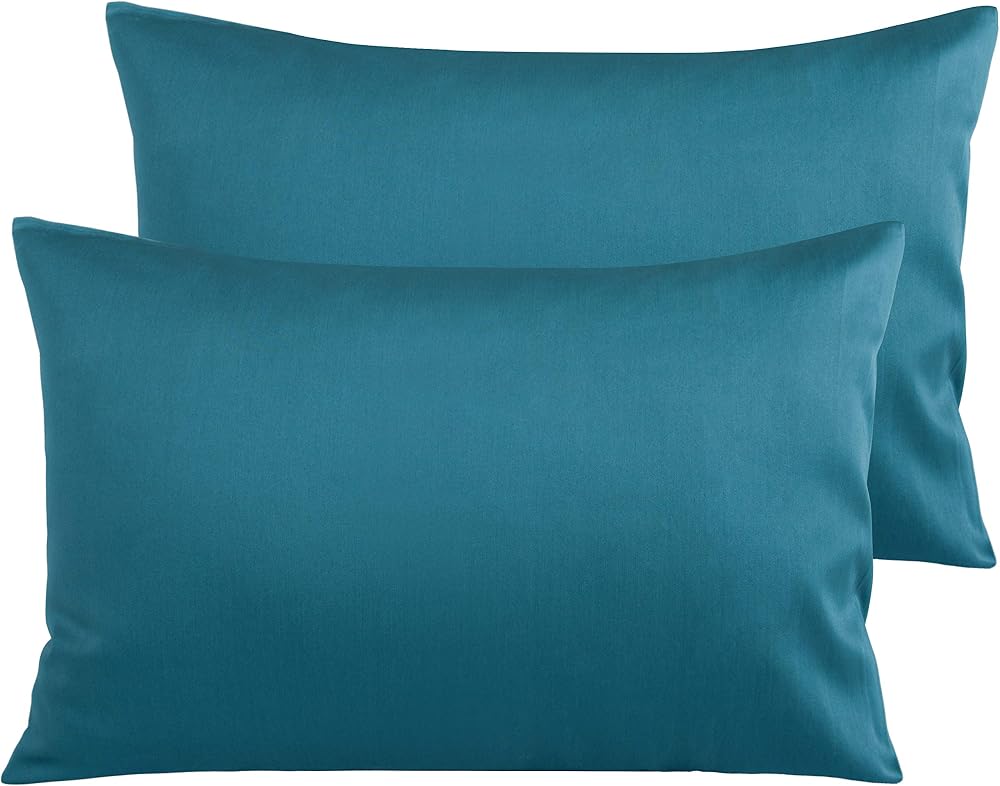 NTBAY 2 Pack 500 Thread Count Egyptian Cotton Pillowcases Slate Blue 50x75 cm