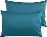 NTBAY 2 Pack 500 Thread Count Egyptian Cotton Pillowcases Slate Blue 50x75 cm