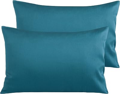NTBAY 2 Pack 500 Thread Count Egyptian Cotton Pillowcases Slate Blue 50x75 cm