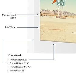 ArtToFrames 5x28 Inch White Picture Frame, This