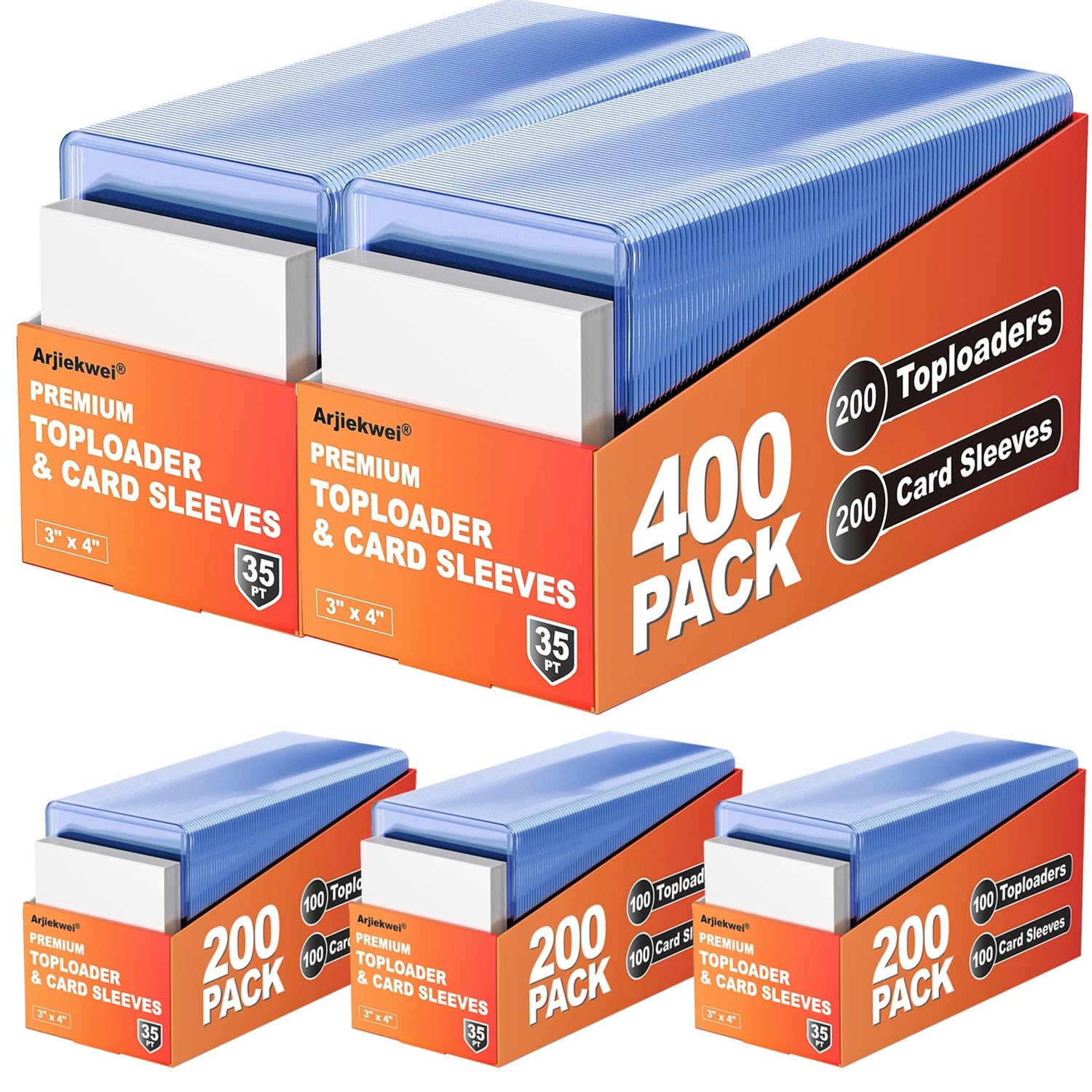 1000 Card Sleeves Top Loaders for Cards, Arjiekwei 3
