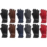 Yacht & Smith Value Pack of Unisex Warm Winter Bulk Fleece Gloves, Many Colors, Mens, Womens and Kids