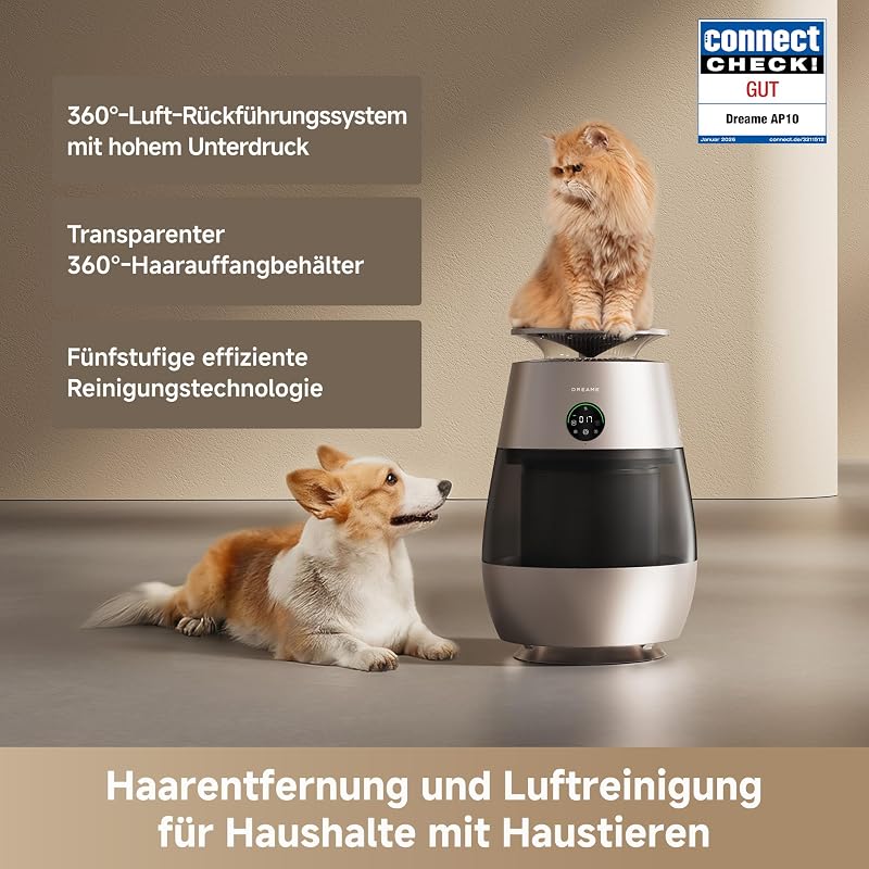 AP10 Tierhaar-Luftreiniger Weniger Haare, frischere Luft