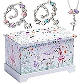 ABI + OLIE Ballerina Unicorn Kids Jewelry Box for Girls & Little Girls Jewelry Box Organizer - A unicorn music box gift for girls 4-6 and 6-12