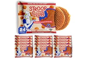 Stroop Club Traditional Organic Stroopwafel Caramel Treats | Vegan, Plant-Based and Dutch-Approved Indulgence - 24 Vegan Waffle cookies (12 Pack of 2)