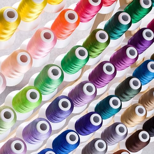 Simthread 63 Spool Brother Colors Polyester 120d/2 40 Weight Embroidery