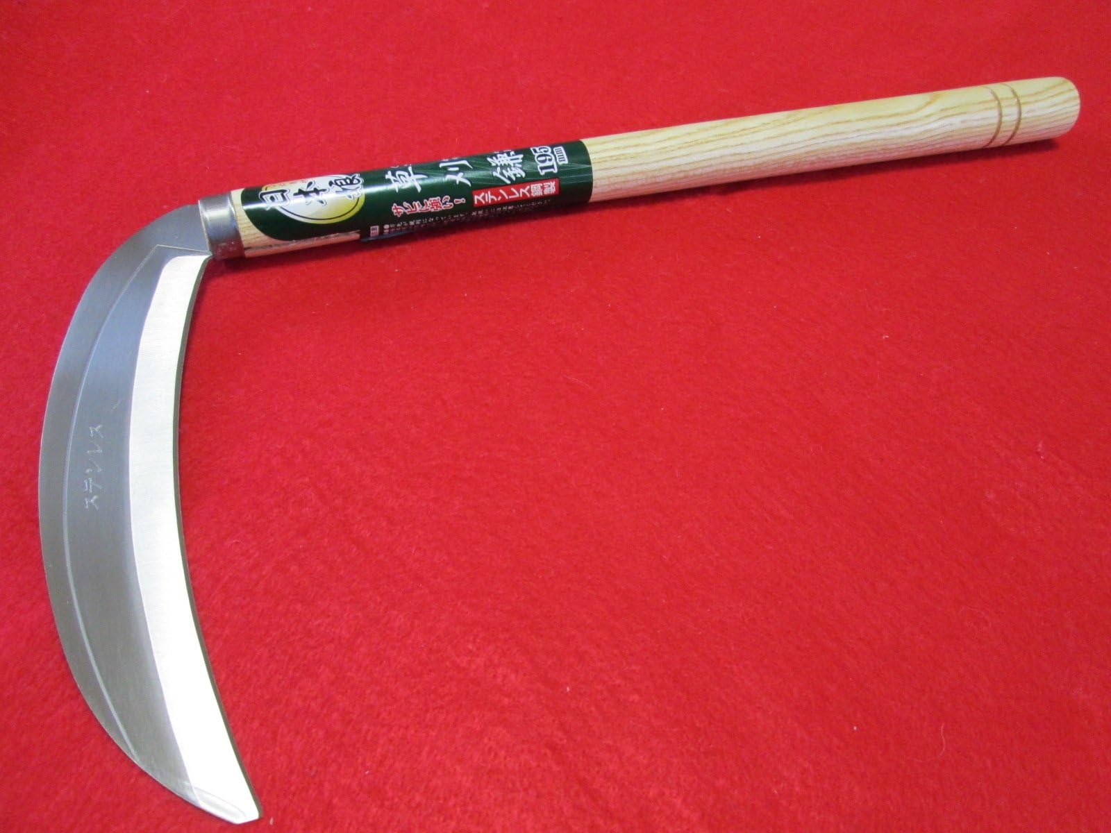 XL 195mm Japanese Grass sickle Weeding sickle Stainless steel NIHON MUSUME Japan