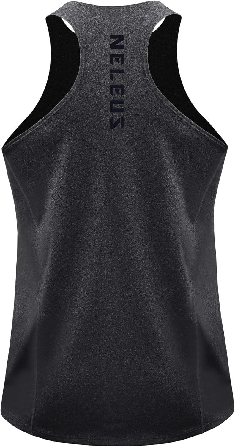 Neleus Men's 3 Pack Running Tank Top Dry Fit Y-Back Athletic Workout Tank Tops: Clothing