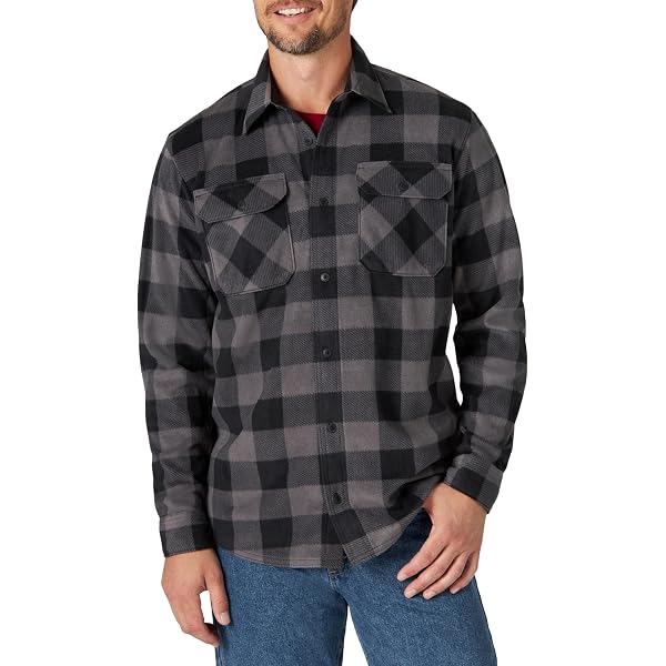 Freedom Foundry Men's Plaid Fleece Jackets Super Plush Sherpa Lined Jacket Shirt (Blue/Black