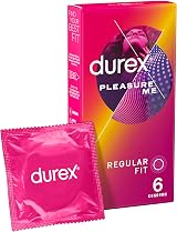 Durex Pleasure Me Condoms Pack of 6 Ribbed Dotted Transparent Lubricated
