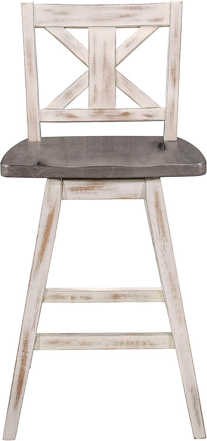 Homelegance Barstool (Set of 2) Amsonia Counter Height Swivel Stool (2 Pack), White: Furniture & Decor
