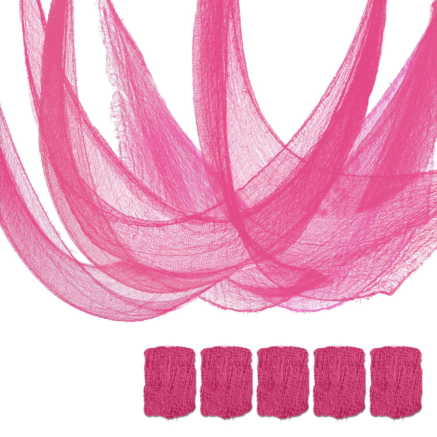 Qtisky Set of 5 Pink Halloween Gauze Decor, Indoor