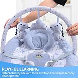 LADIDA First Baby Bouncer Teddy Bear Design Soothing Music Newborn view 6