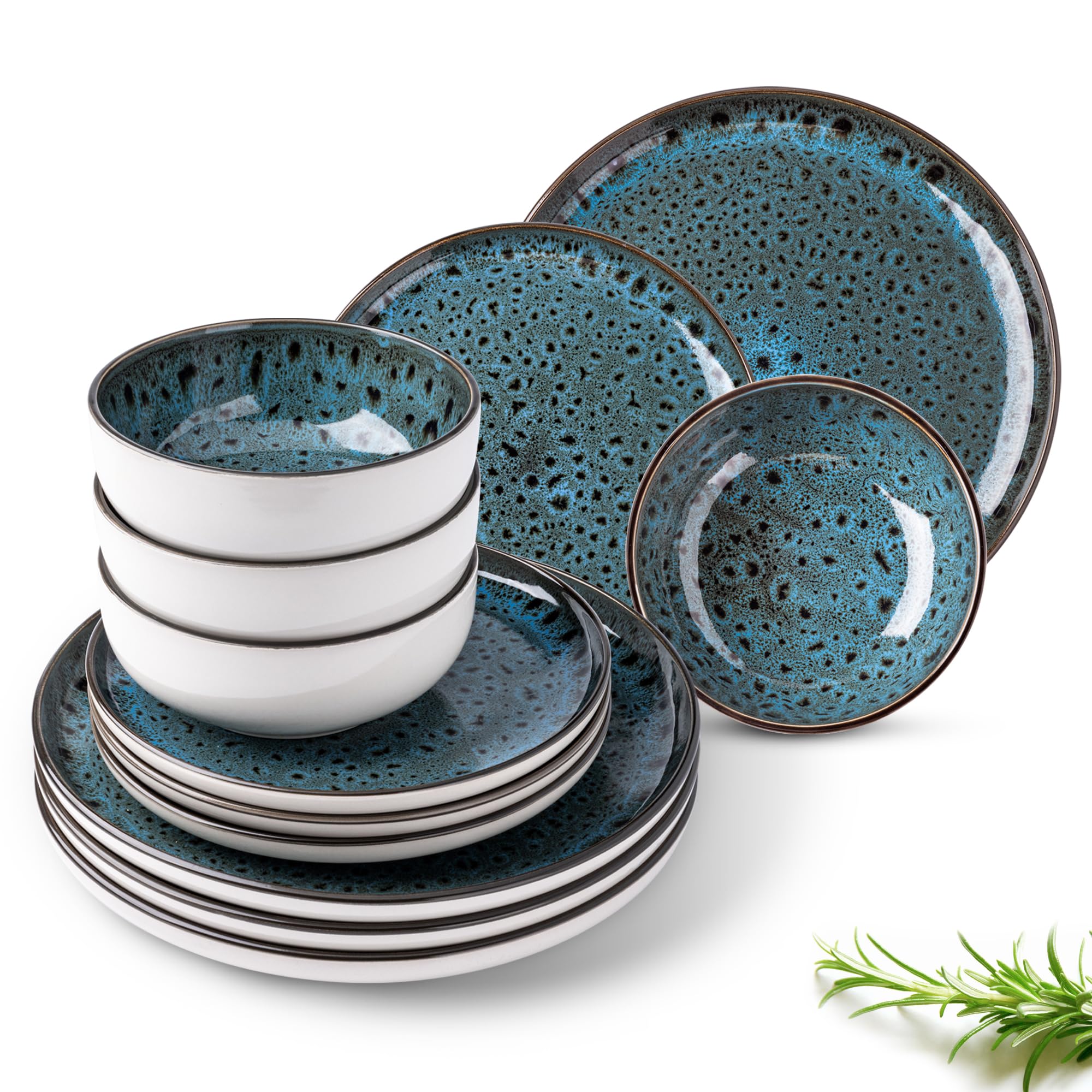 Photo 1 of * there are a few broken pieces *
GBHOME Ceramic Dinnerware Sets, 12 Pieces Stoneware Dinnerware Set, Plates and Bowls Sets, Dishwasher & Microwave Safe,Dishes Set | Service for 4