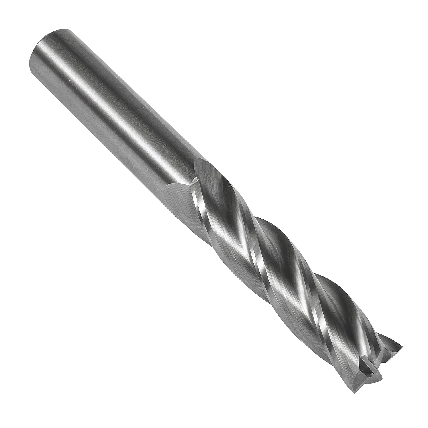 Precision Twist Drill E53041/8 Flute End Mill, Bright, Solid Carbide