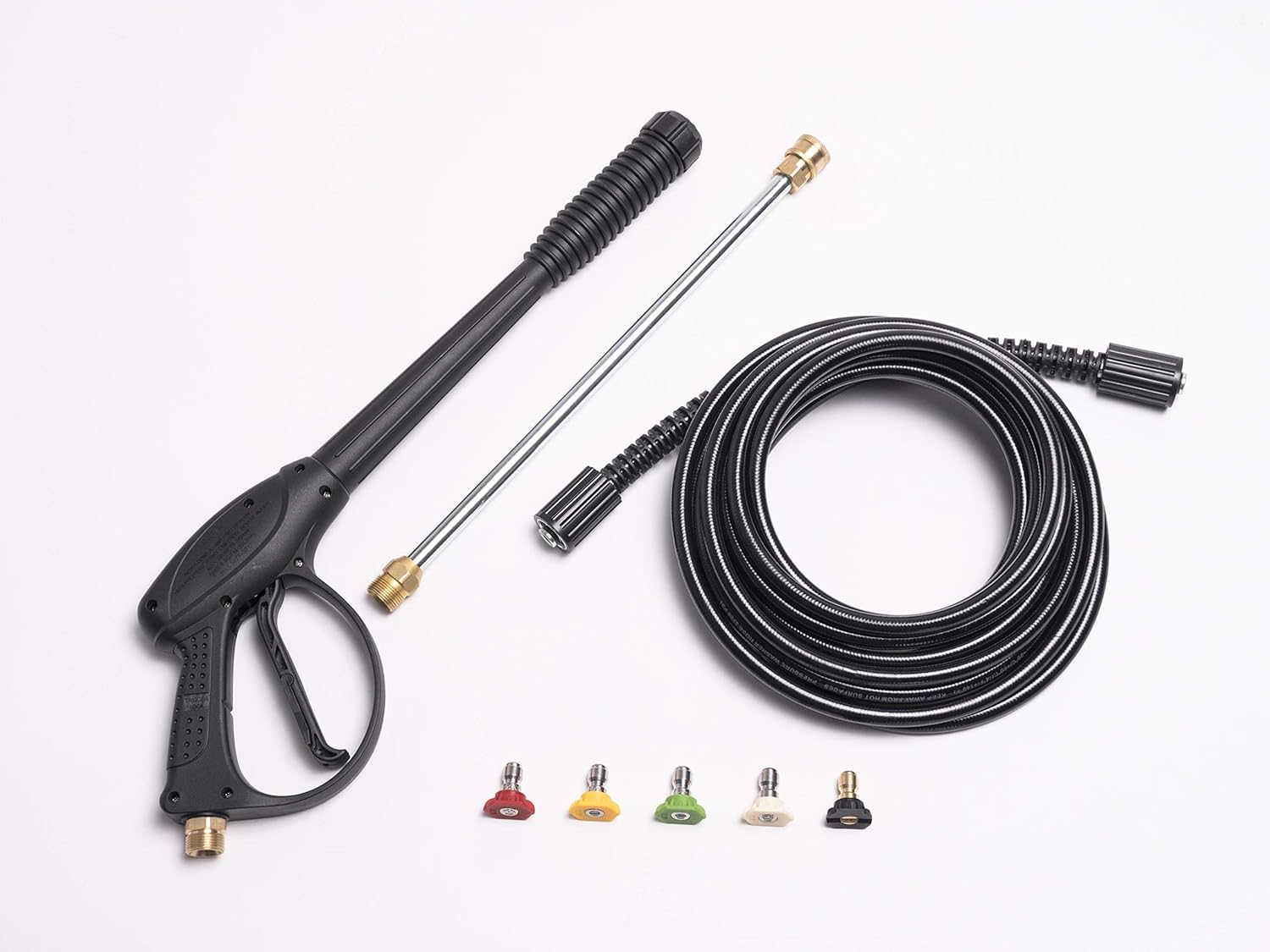 MDS 8-Part Pressure Washer Replacement Kit, 5 Quick Connect Tips, 3600 PSI Spray Gun, 25' 3200 psi Hose, 16" Wand.