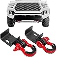 JY PERFORMANCE Front Demon Tow Hook Brackets with 3/4in Shackle D Rings Compatible with Fits for Toyota Tacoma 2009-2023