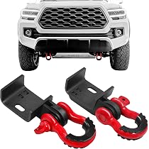 WSAYS Demon Tow Hook Brackets With D-Ring Shackles – Pair Front For 09-23 Toyota Tacoma