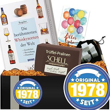 Original seit 1978 | Whisky Box + Schokolade | Geschenk zum 40 Geburtstag Papa