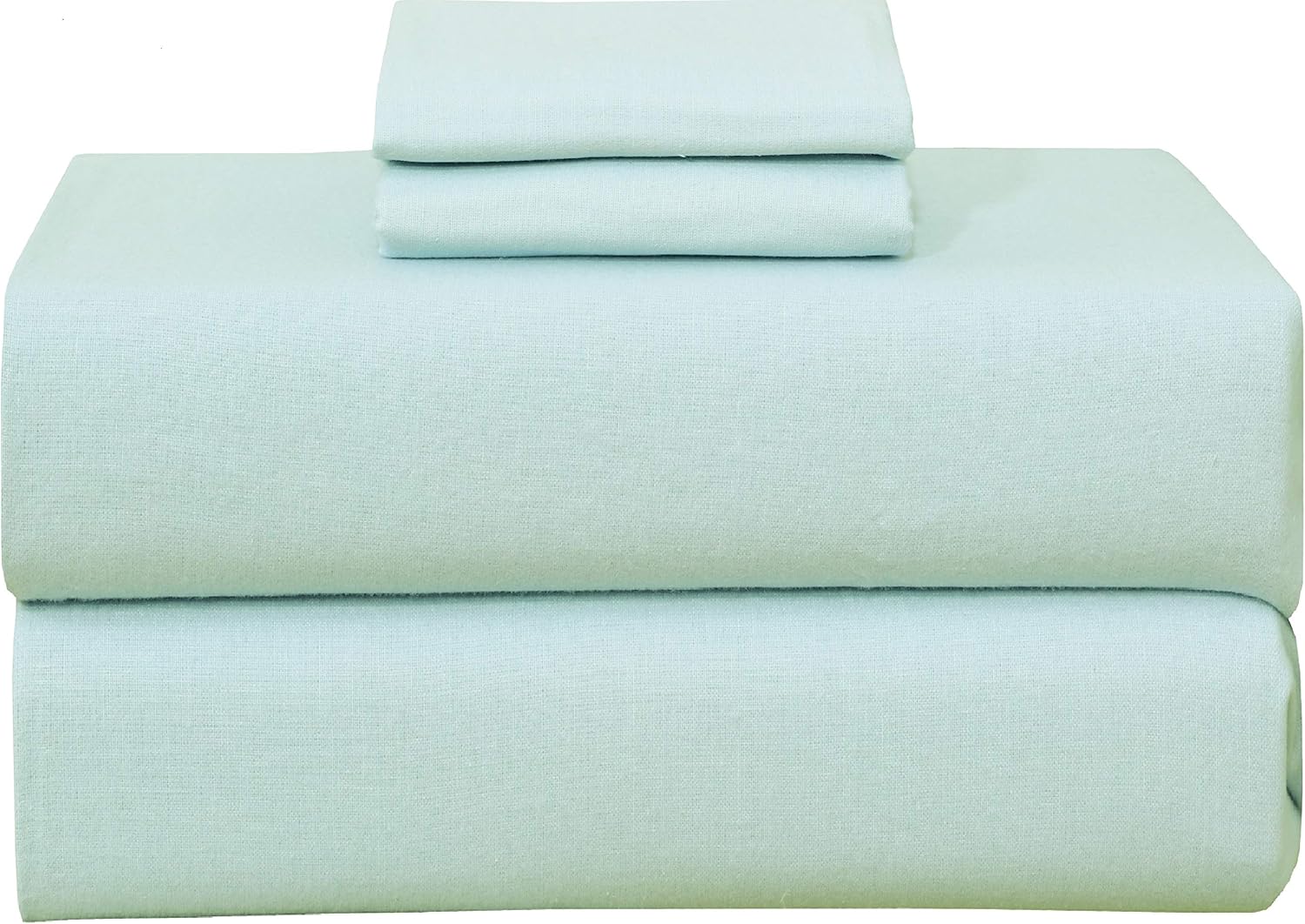 Ruvanti 100% Cotton 4 Piece Flannel Sheets King-Deep Pocket-All Seasons-Warm-Super Soft-Green-Breathable & Moisture Wicking Flannel Bed Sheet King Include Flat, Fitted Sheet & 2 Pillowcases: Home & Kitchen