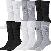 Haysandy 6 Pairs Slouchy Socks for Women Slouch High Boot Thick Stack Cotton Long Scrunch Socks for Women