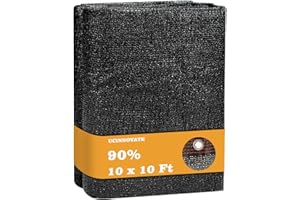 UCINNOVATE 10x10 FT Sunblock Mesh Shade, 90% Sun Shade Cloth Fabric Plants Shade Screen Netting with Grommets, Durable Sunshade UV Resistant Fabric for Pergola Patio Lawn Garden Deck or Dog Kennel