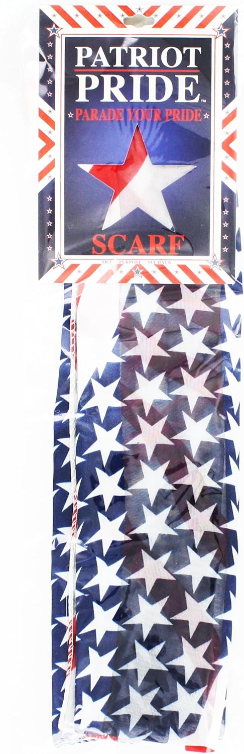 Patriot Pride Red White and Blue USA Stars and Stripes Scarf: Home & Kitchen