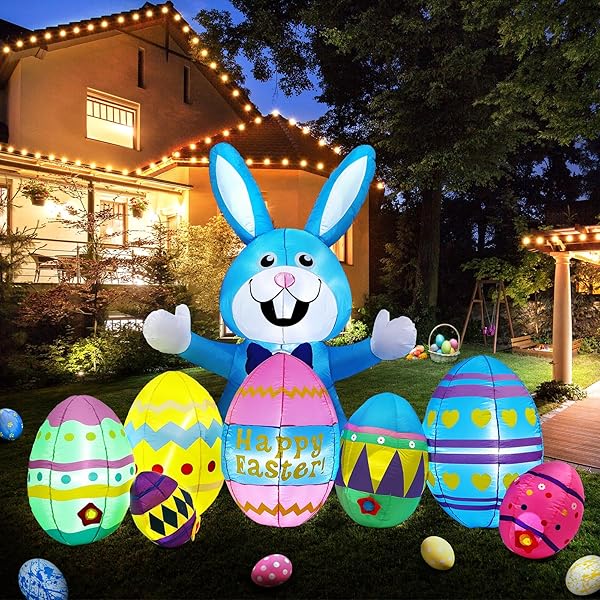 SKYLETY 7 PACK 8FT LONG EASTER INFLATABLES OUTDOOR...