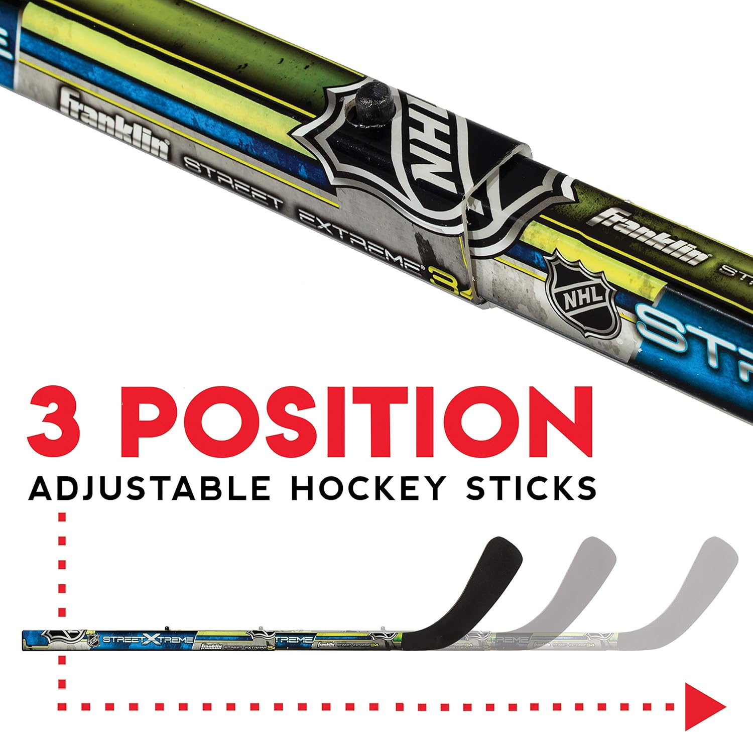 Franklin Sports Kids Folding Hockey 2 Goal Set - NHL - Street Hockey & Knee Hockey - Includes 2 Adjustable Hockey Sticks, 2 Knee Hockey Sticks, 2 Hockey Balls - 24 x 19 x 19 Inch Goal: Sports & Outdoors