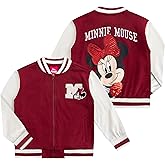 Disney Lilo & Stitch Minnie Mouse Girls Letterman Varsity Bomber Jacket for Big Kids