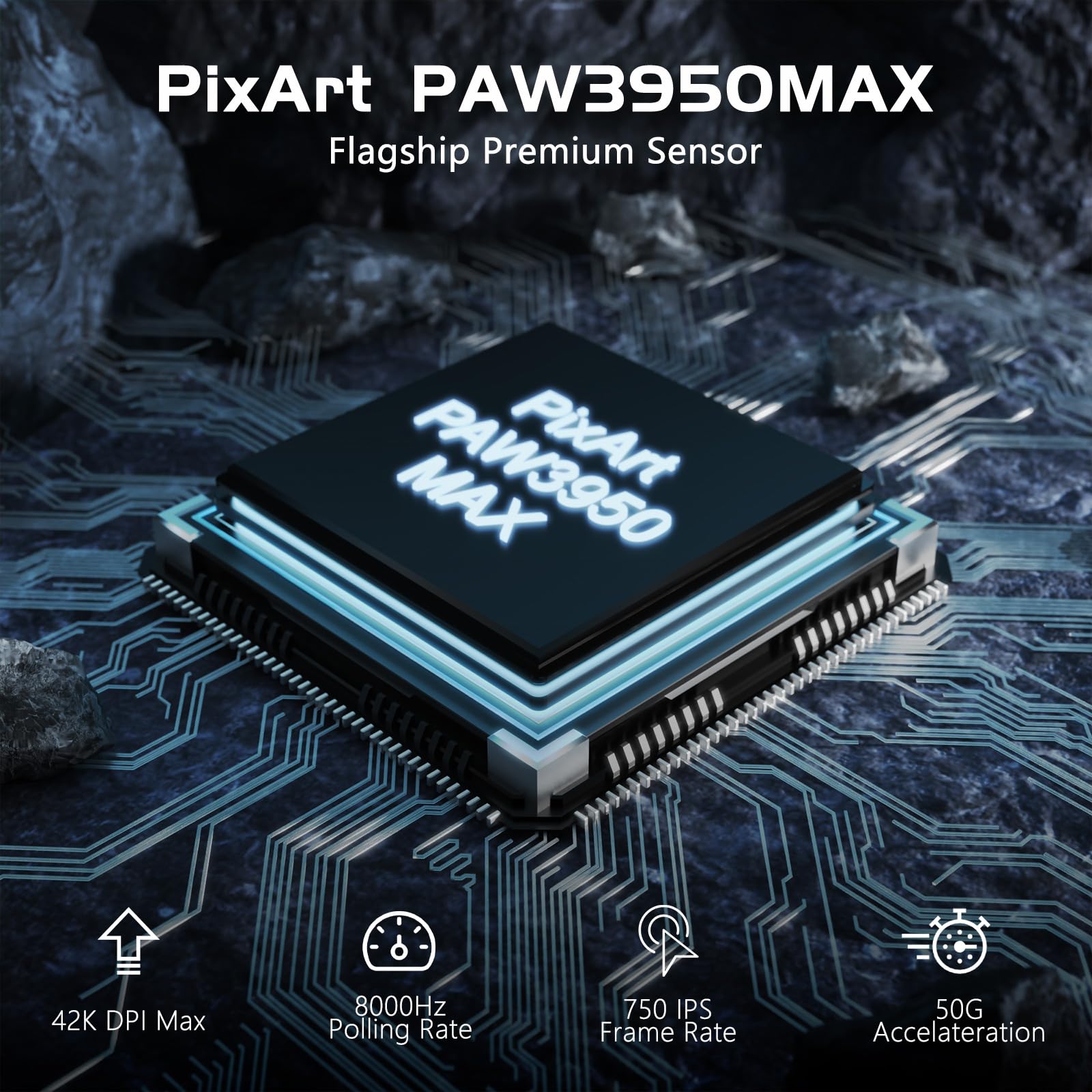 ATTACK SHARK R6 Lightweight Wireless Gaming Mouse,PAW 3950Max Sensor Computer Mouse with Nordic 52480,8KHz Polling,42K DPl,OMRON Optaicl Switch,USB-C Charging,7 Programmable Buttons(Black & Sticker)