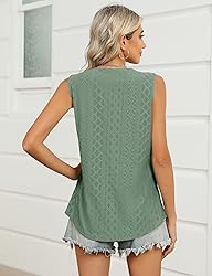KTILG Eyelet Tops for Women Summer 2025 Trendy