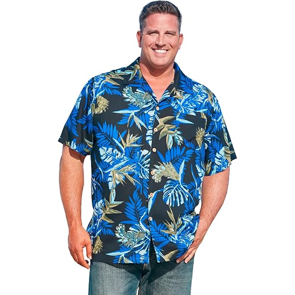 V.H.O. Funky Hawaiian Shirt – Short Sleeve, Parrot & Cherry Print, Turquoise, Size XL, 100% Polyester (Not US Sizing)