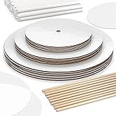 BluShore Cake Boards Tiering Kit - Cake Board 10 Inch, 8 Inch, and 6 Inch (5 Pieces Each) With Parchment Paper Rounds, Wooden