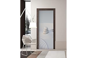 FLFK Door Sticker - Zen Garden Peel and Stick Door Mural Wall Decals, Removable Self-Adhesive Door Wallpaper for Home Decor, 