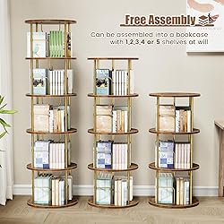 ALLSTAND Rotating Bookshelf, 4 Tier Spinning