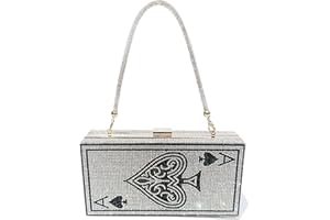 pearl&she Diamond Women Evening Handbags Purse Minaudiere Clutch Bag,Stack of Cash Dollars Crystal Clutch Purses